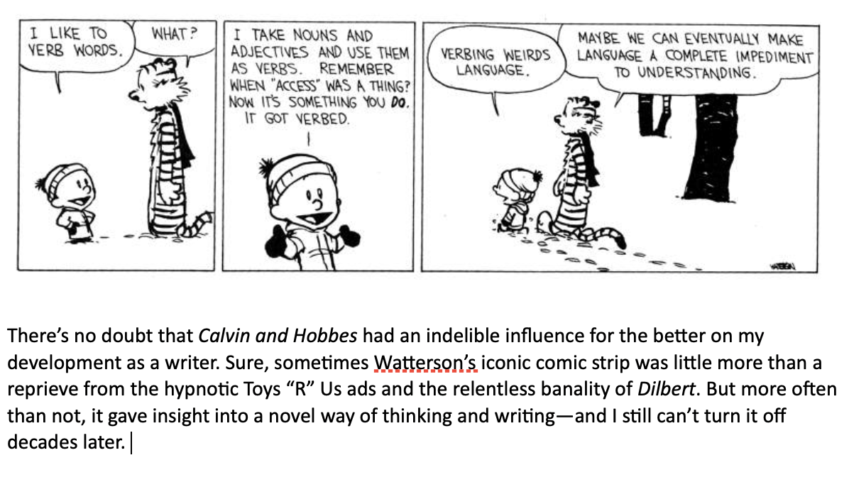 Calvin and Hobbes Blog Part 3